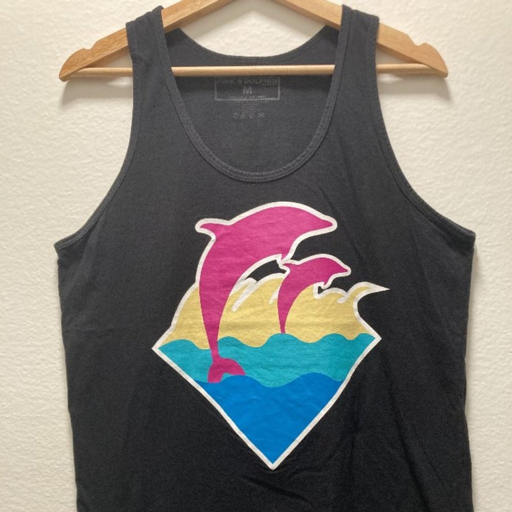 Pink Dolphin SPRING WAVES 2013 Medium Black Multi-color Graphic Print Tank Top